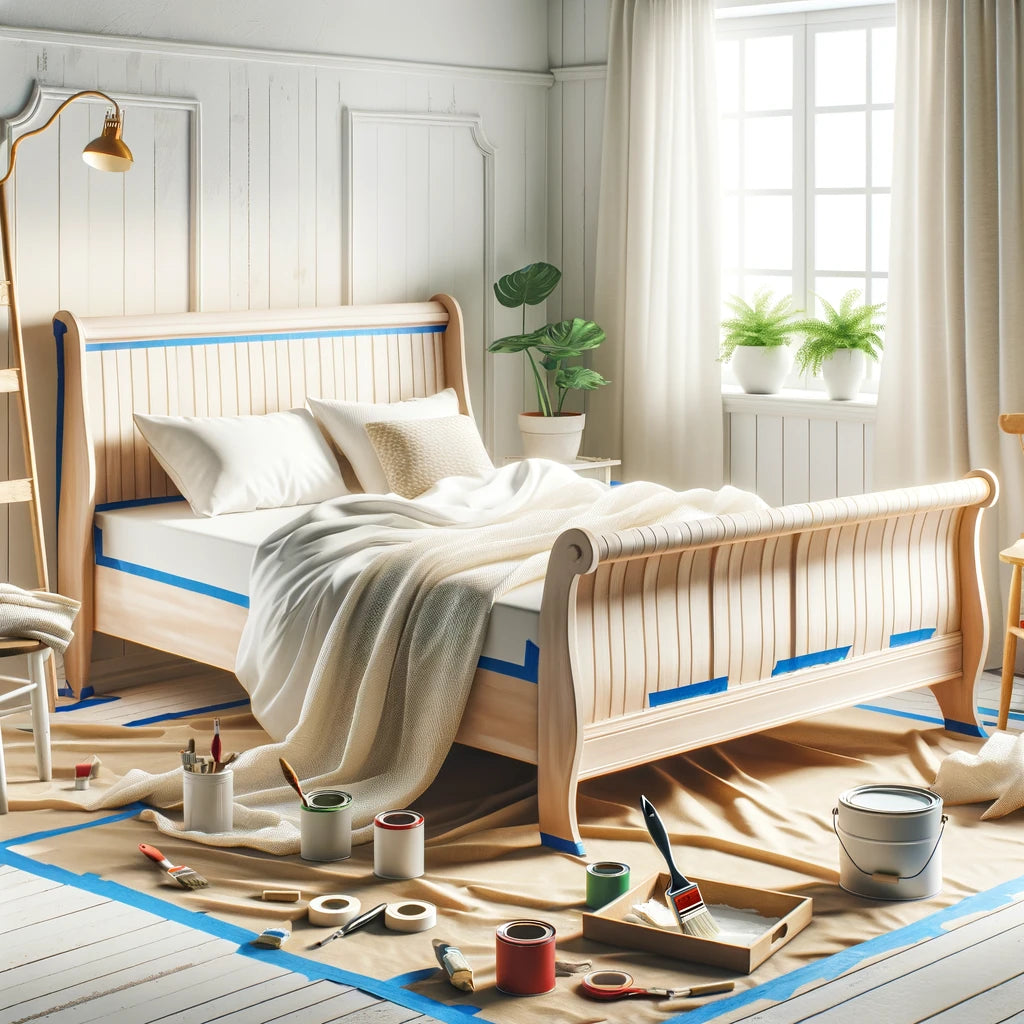 Painted shop sleigh bed