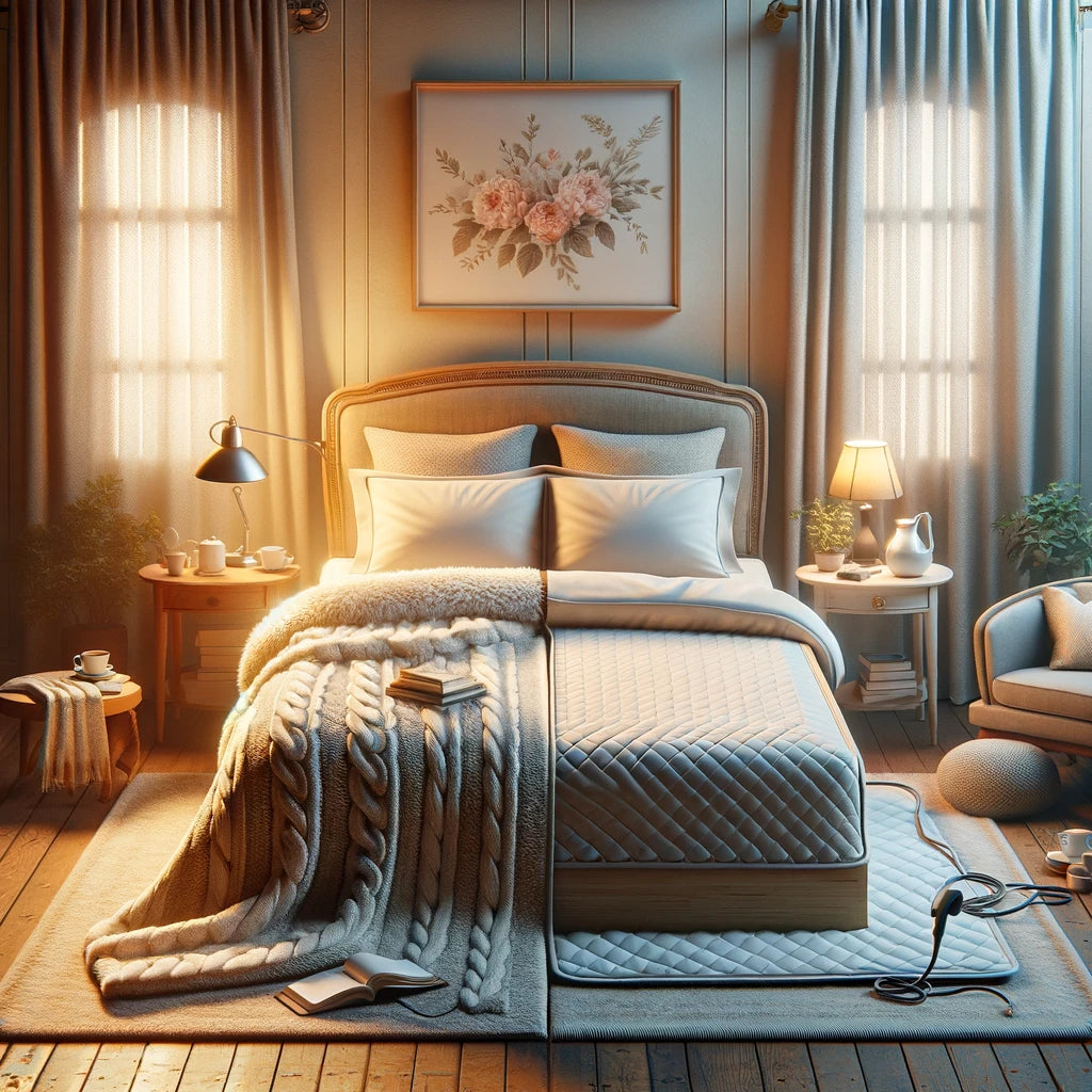 Should i put my electric blanket under mattress protector sales