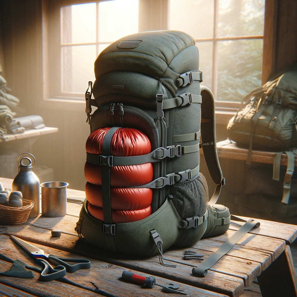 Sleeping bag on backpack hotsell
